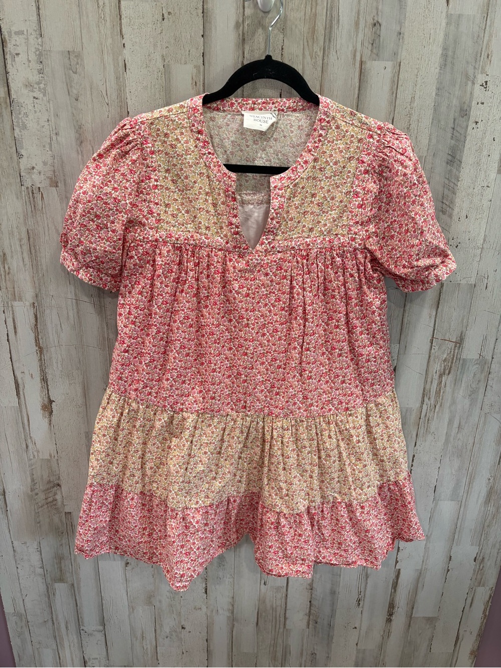 Tuckernuck Hyacinth House Floral Hana Mini Dress XS Tiered Billowy A-line